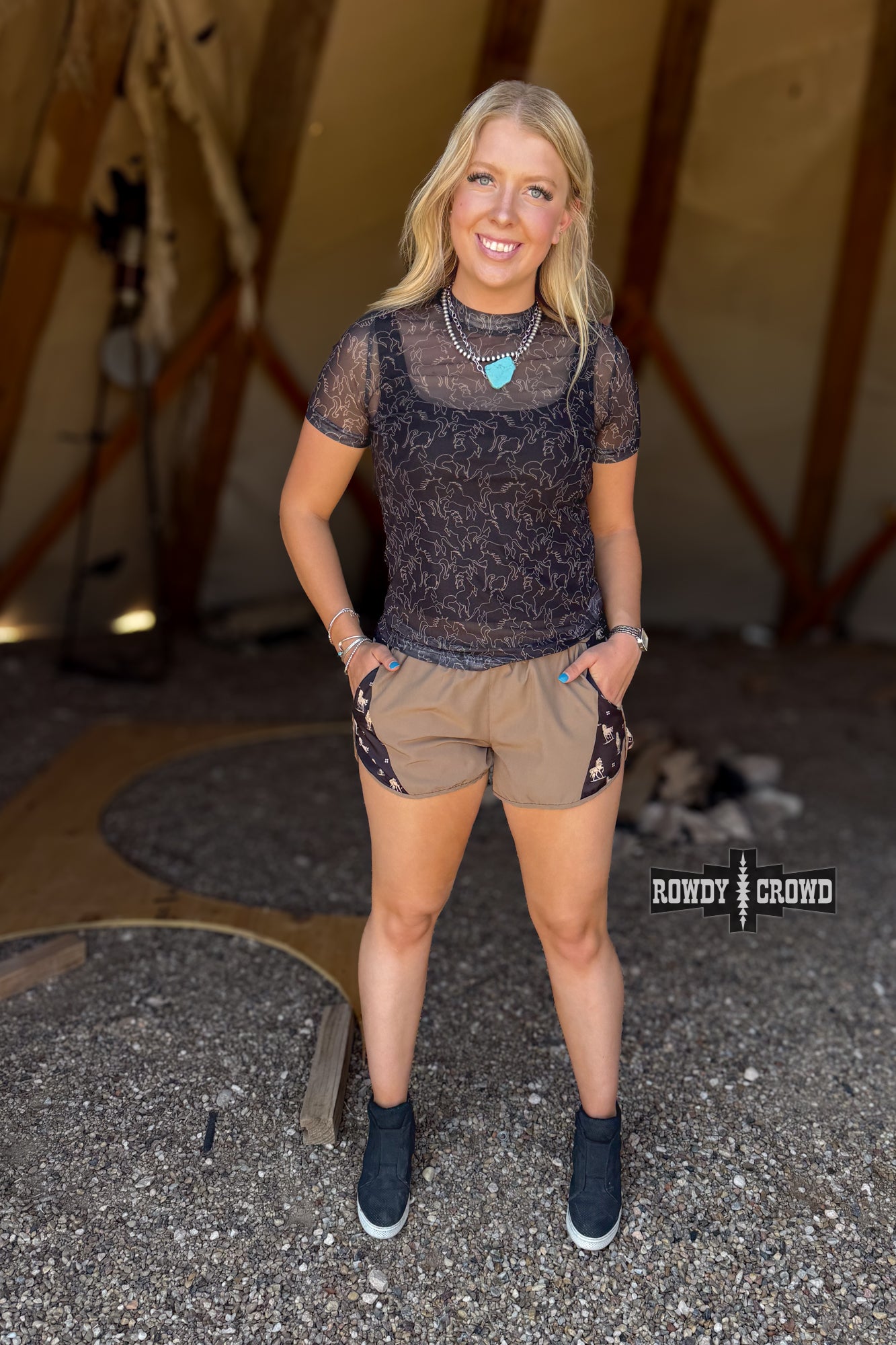 Lariat Mesh Top