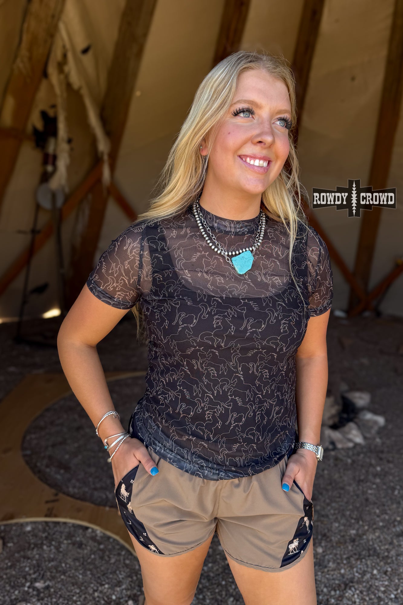 Lariat Mesh Top