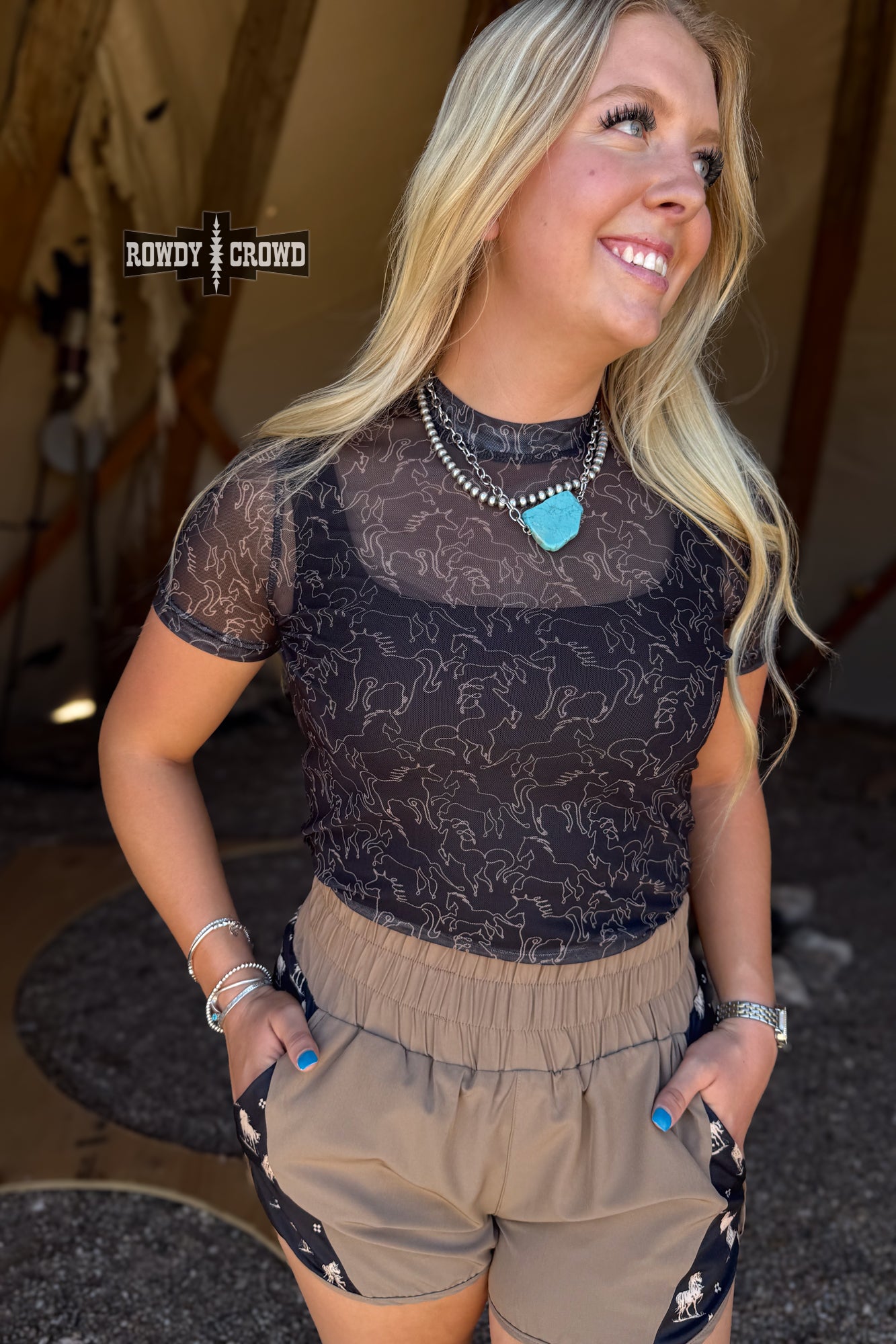 Lariat Mesh Top