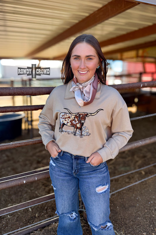 TAN Lomita Longhorn Pullover