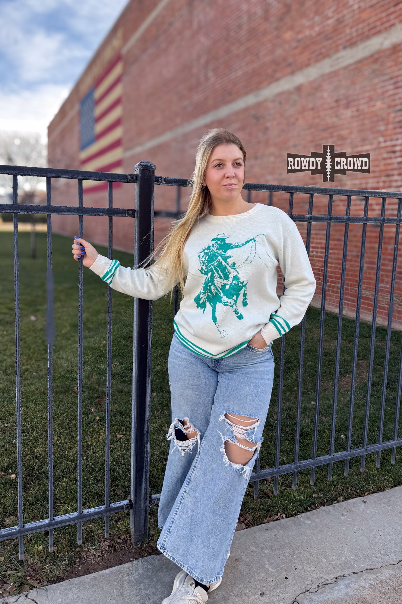 TEAL Wild & Western Sweater
