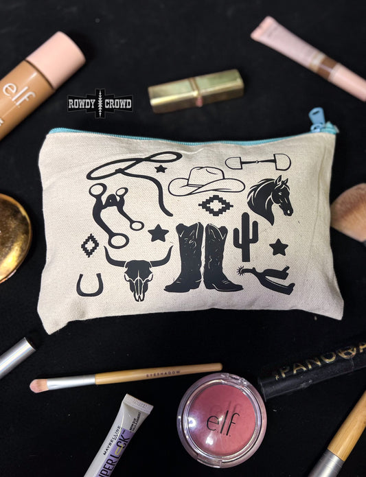 Western Collage Cosmetic Bag