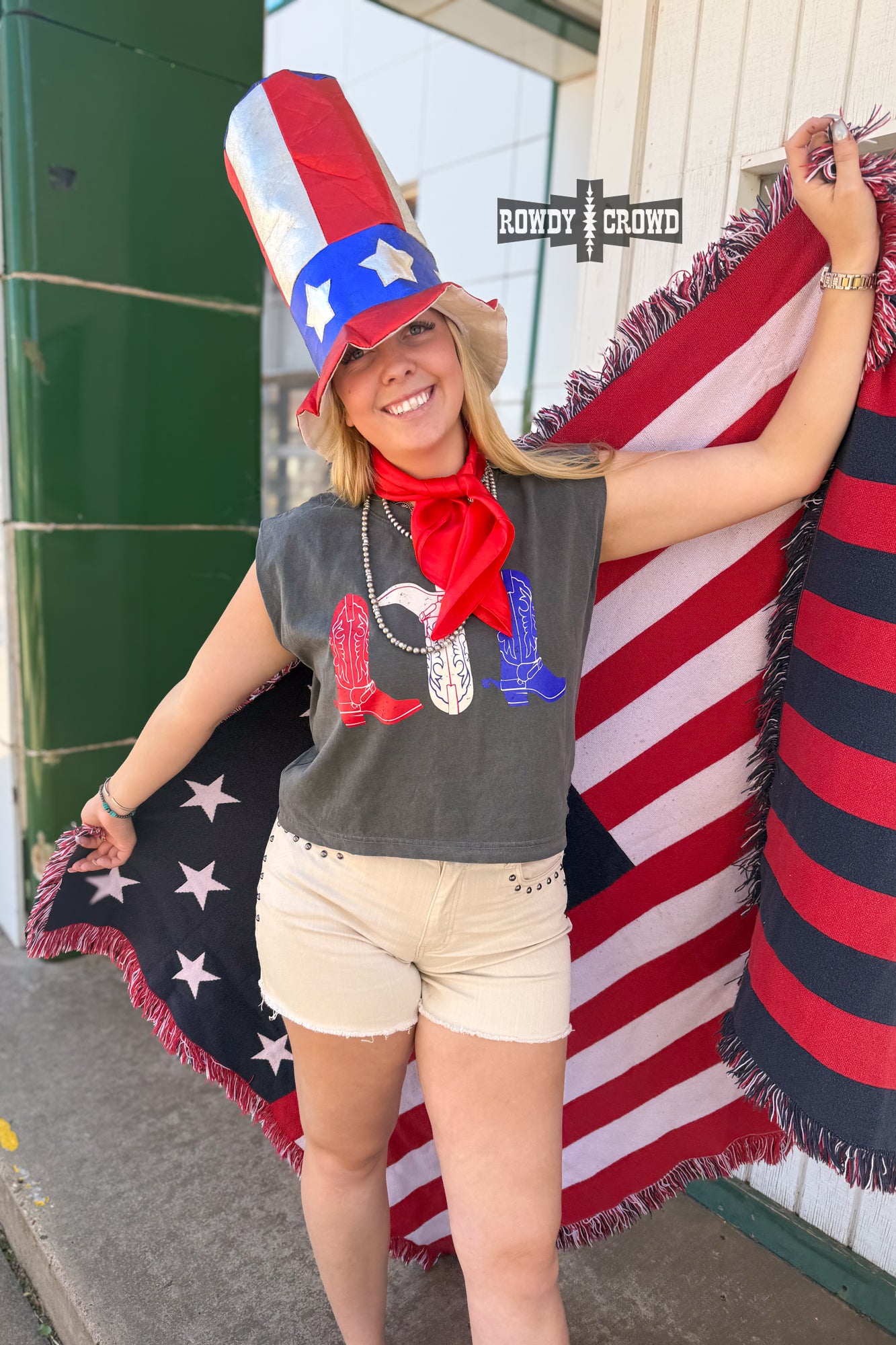 *PRE-ORDER* Red, White & Boots Tank
