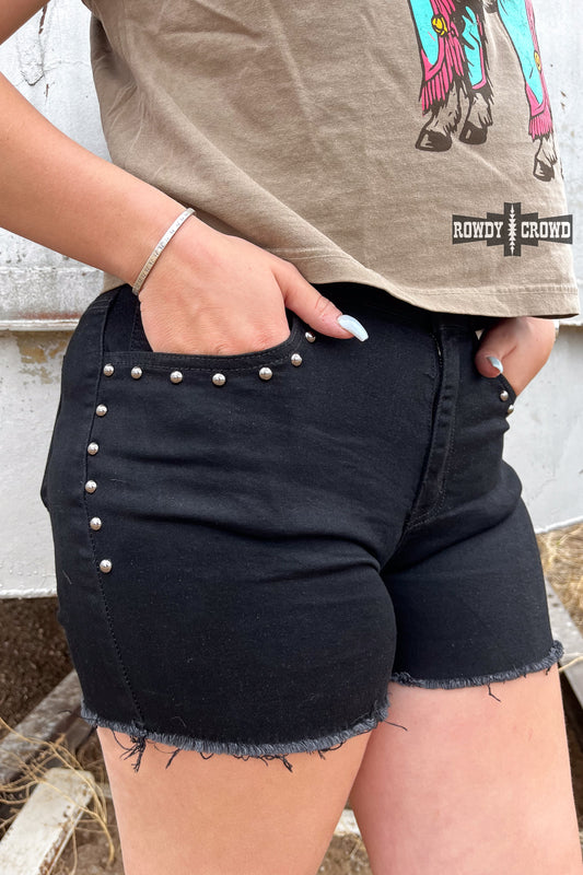 BLACK- Shenandoah Stud Shorts