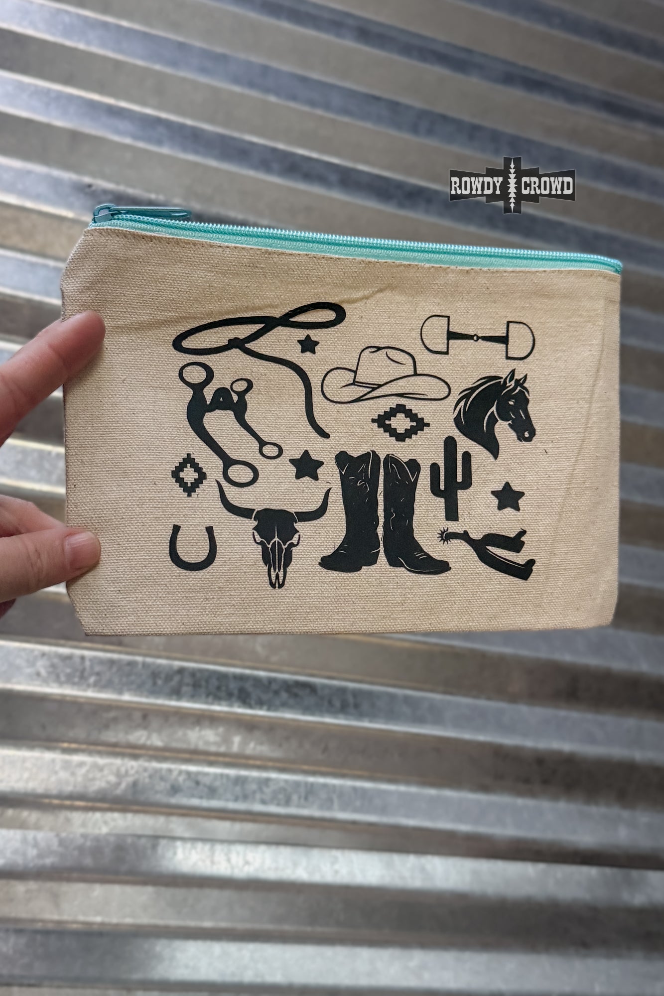 Western Collage Cosmetic Bag